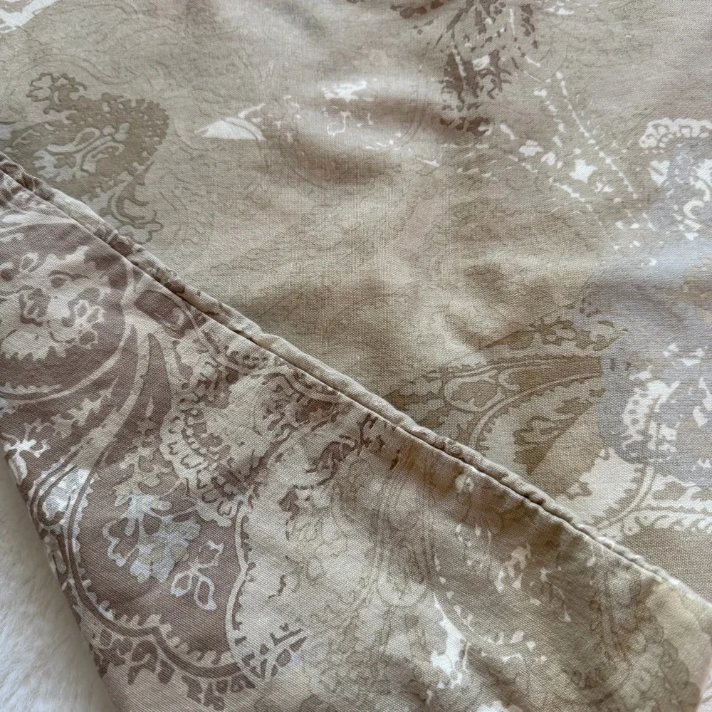 Pottery Barn Willow Paisley Pillow Cover 24” x 24” Neutral Cotton Linen